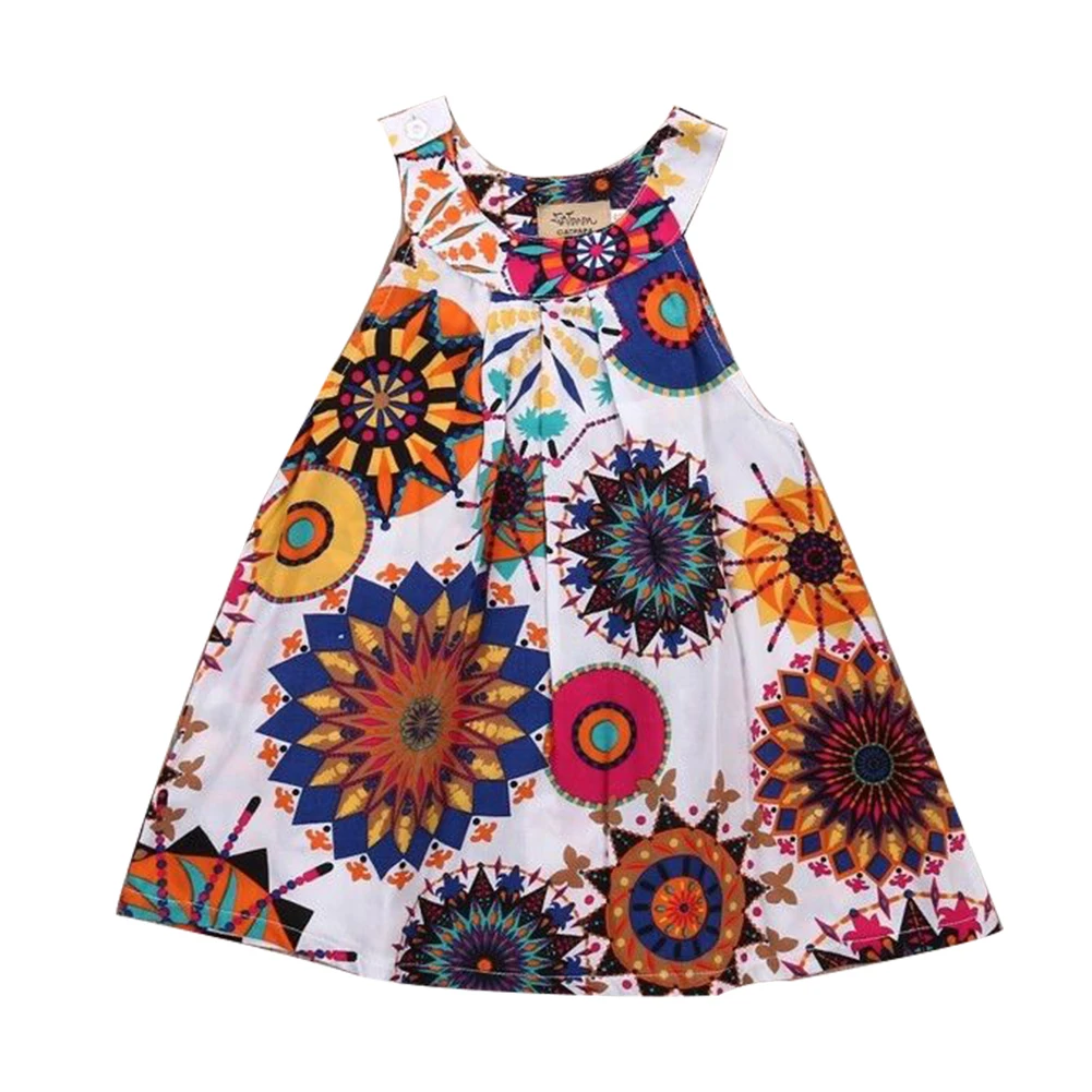 Платье с цветочным рисунком без рукавов для девочек; Повседневное платье на бретелях в Корейском стиле; хлопковое повседневное летнее платье для девочек; От 2 до 7 лет; детское платье для девочек