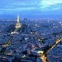 Aerial view of a city at dusk Paris Ile-de-France France Poster Print (22 x 5) | Дом и сад