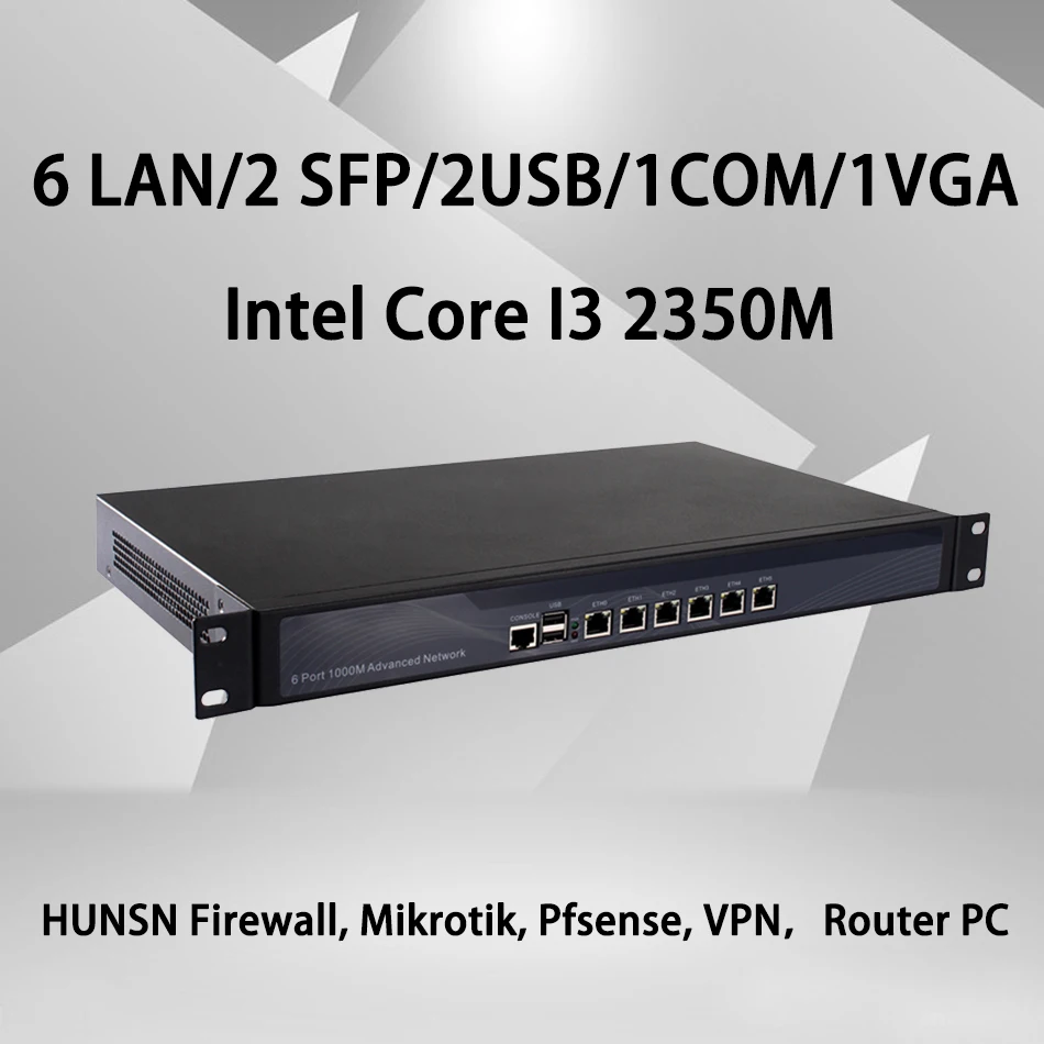 Сетевой маршрутизатор с сетевым интерфейсом Mikrotik Pfsense VPN для ПК Intel Core I3 2350M/2370M [HUNSN