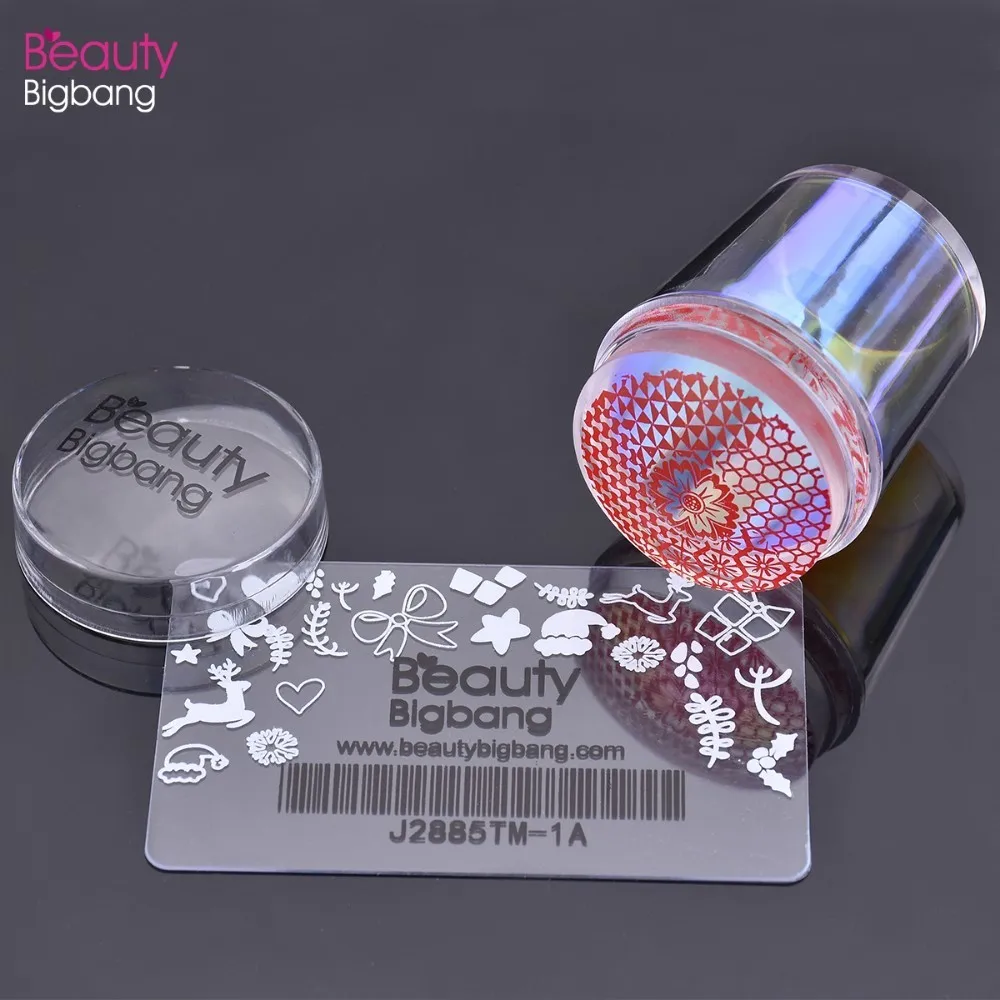 Beautybigbang красочный пластиковый штамп набор скребок для ногтей штамповочная пластина голографическая прозрачная ручка желе силиконовый инструмент для дизайна ногтей