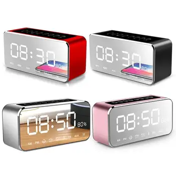

Wireless Bluetooth Speaker Mirror Plane Clock Bluetooth Audio Phone Subwoofer With Plug In Card Large Capacity Battery Radio