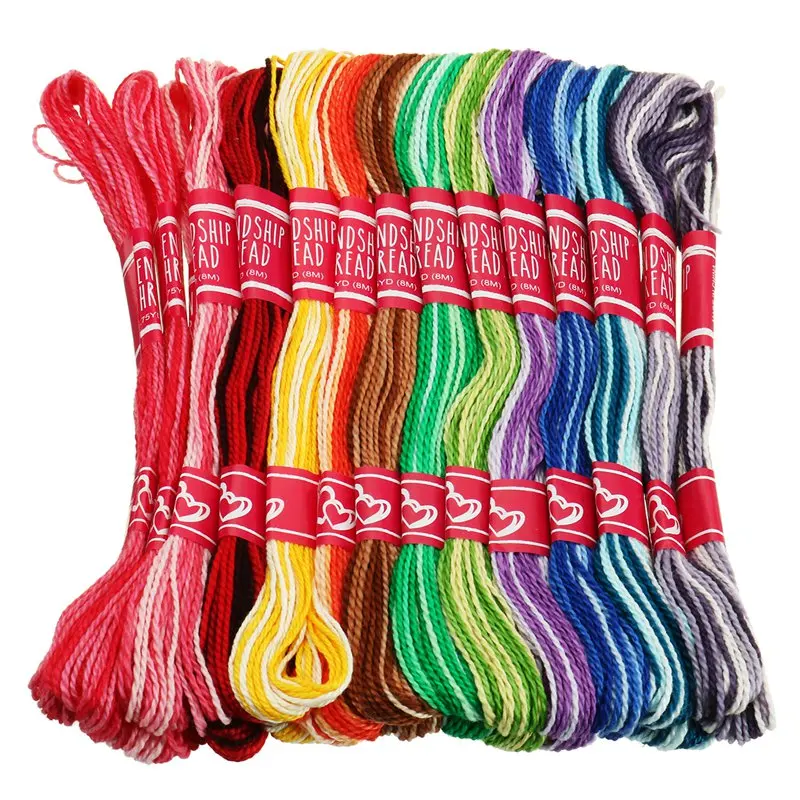 

Mixed 24 Colors Threads Line Polyester Cross Stitch Cotton Embroidery Thread Floss Sewing Skeins Craft Knitting Spiraea