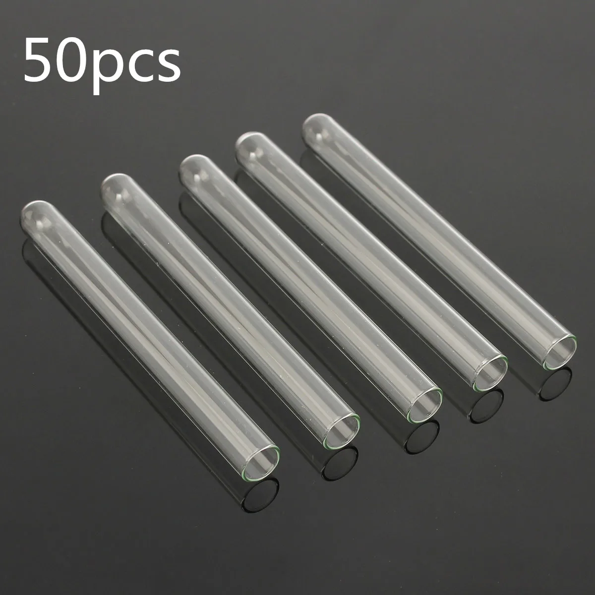 50pcs 10x100mm Laboratory Borosilicate Clear Glass Test Tube Blow Wall