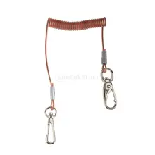 Выдвижной спиральный рыболовный шнур стальной провод внутри с защелкивающиеся Зажимы Красный