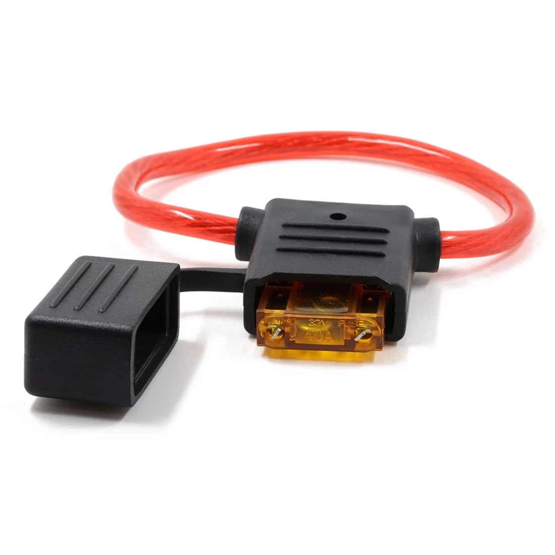 

WSFS Hot 8 AWG Gauge MAXI Blade Fuse Holder Inline Wire 12-24V Volt Waterproof + 40A Fuse for Automotive and Marine applications