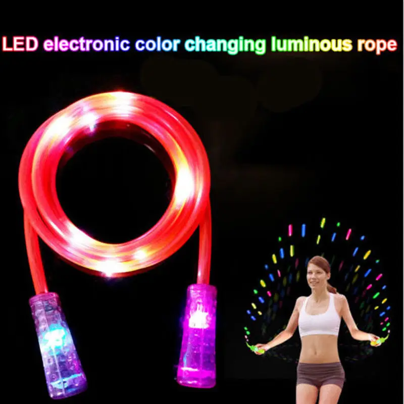 

Cool Flashing Glow Rope Skipping LED Light Stage Effect For Kids Childrens Exercises Night Glow Jump Ropes