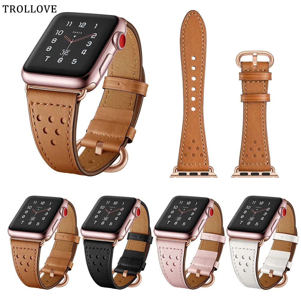 

Watch Band for Apple Watch Series 4 3 2 1 Leather Strap for Iwatch 38mm 42mm 44mm 40mm Bracelet Wrist Bands Watch Accessories