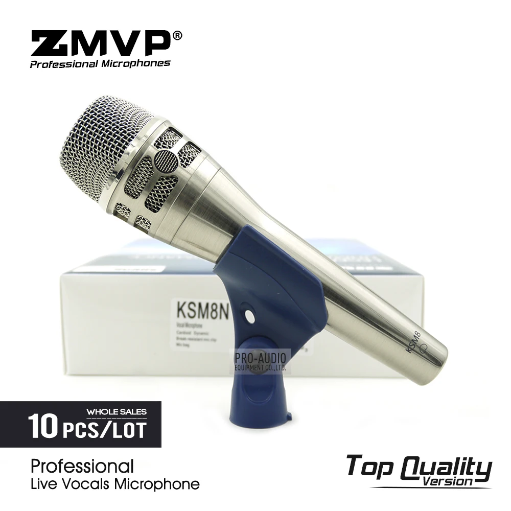 

10pcs/lot Top Quality KSM8 Professional Live Vocals KSM8HS Dynamic Wired Microphone Karaoke Super-Cardioid Stage Performance Mic