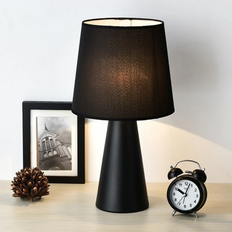 

Ditoon Post Modern Led Desk Lamp Nordic Lighting Bedroom Study Reading Book Light Design Fabric Shape Metal Black White Lusters