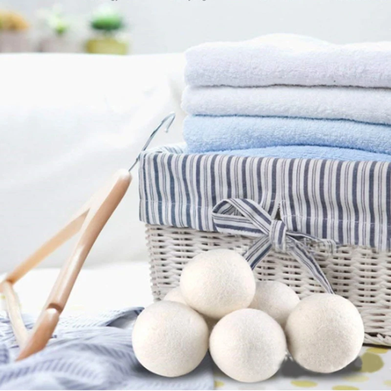 

6pcs/pack Laundry Clean Ball Reusable Natural Organic Laundry Fabric Softener Ball Premium Organic Wool Dryer Balls