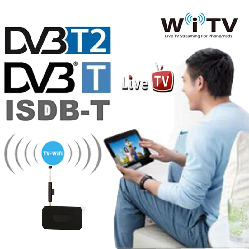 Digital Wireless Dvb-T2 Dvb-T Isdb-T Wifi Full Seg Dtv Live Tv Link Tuner Stick Receiver For Ipad Iphone Ios Android Phone Tab