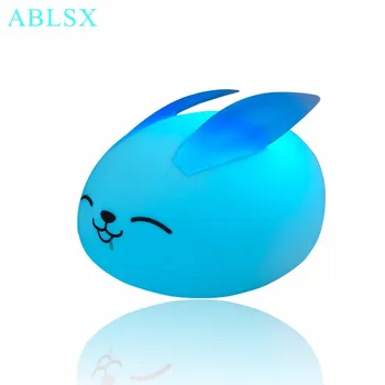 

Carton Rabbit Night Light For Children Bunny Beside Lamp Baby Nightlighs Led 3D Animal Night Lights Colorful Bedroom Lamps Gifts
