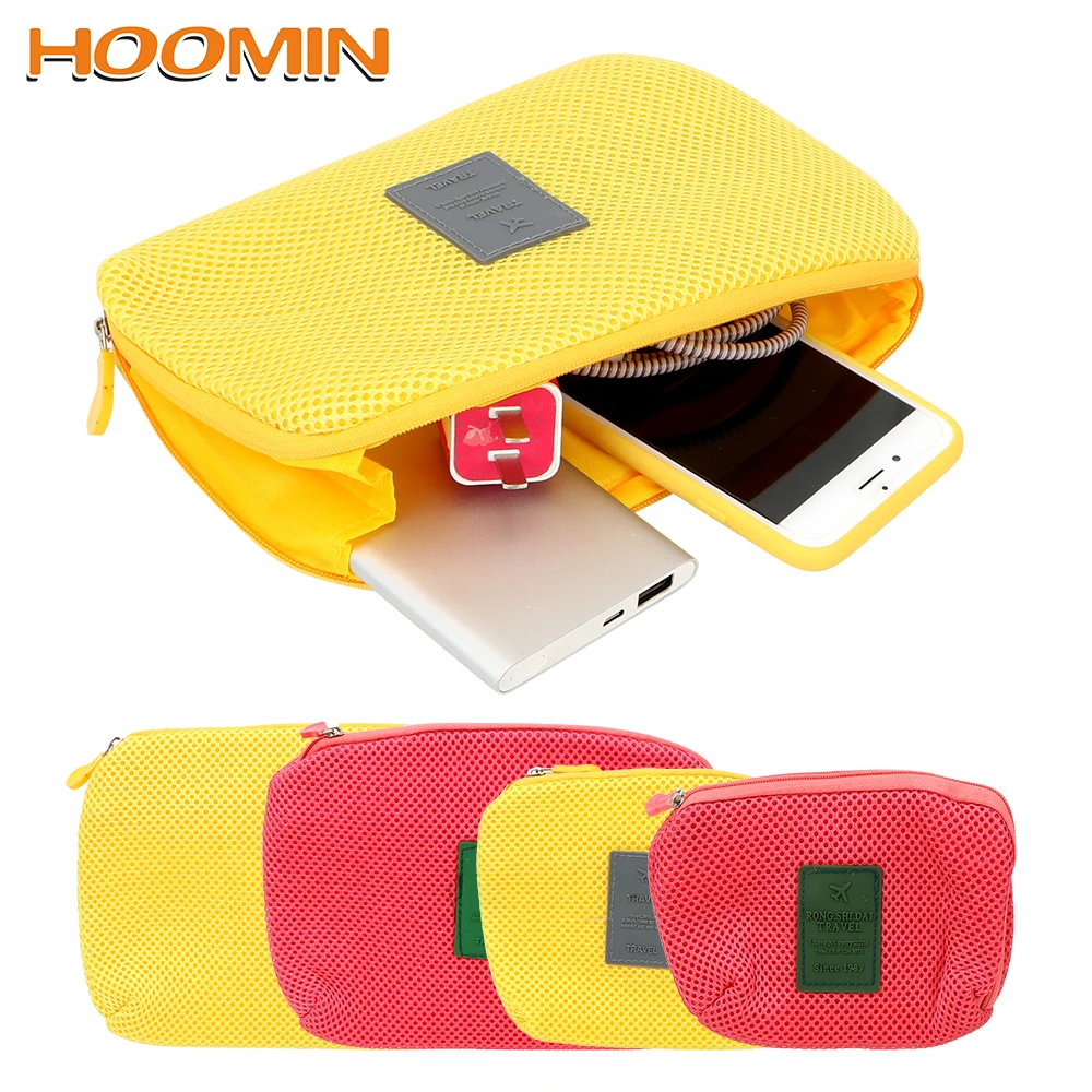 

HOOMIN Tidy Digital USB Charger Cable Bag Shockproof Earphone Case Organizer Bag Travel Bag Makeup Cosmetic Storage Pouch