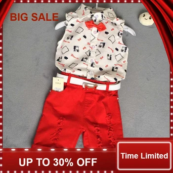 

2016 children's leisure clothing sets kids baby boy suit vest gentleman