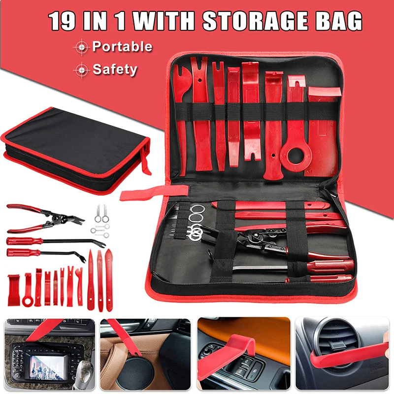 

19Pcs Car Auto Audio Trim Removal Tool Pliers Set Repair Tool Accessories Kit