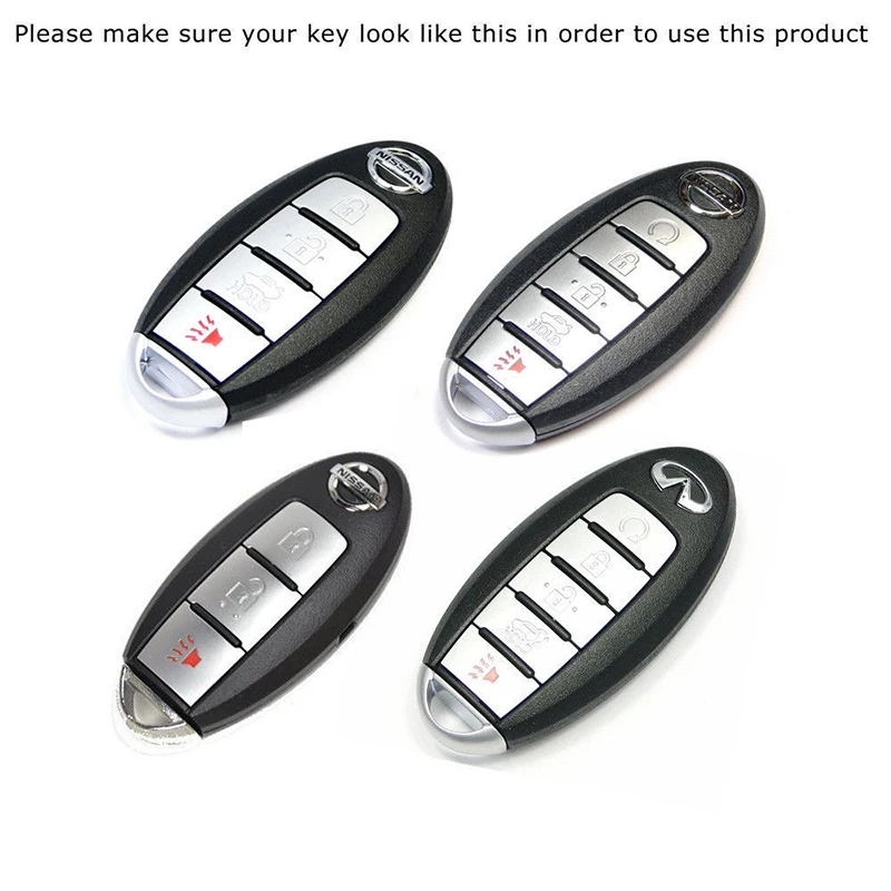 

new Metal Car Remote Key Case Cover Shell Fob Key Chain Keyring For Nissan Infiniti anti-skid and wear-resistant