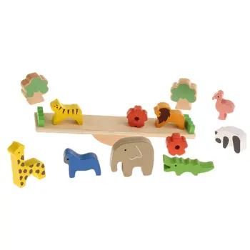 

Animal Wooden Blocks Balance Game Montessori Intelligence Development Early Learning Educational Toys Gift for Children Kids