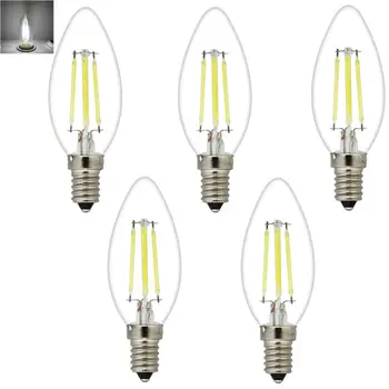 

5x E14 220V Dimmable AC LED Filament Candle Bulbs 360 Degree corn bulb New Design led lamp 2W 4W 6W Led Bulb Light Lamp