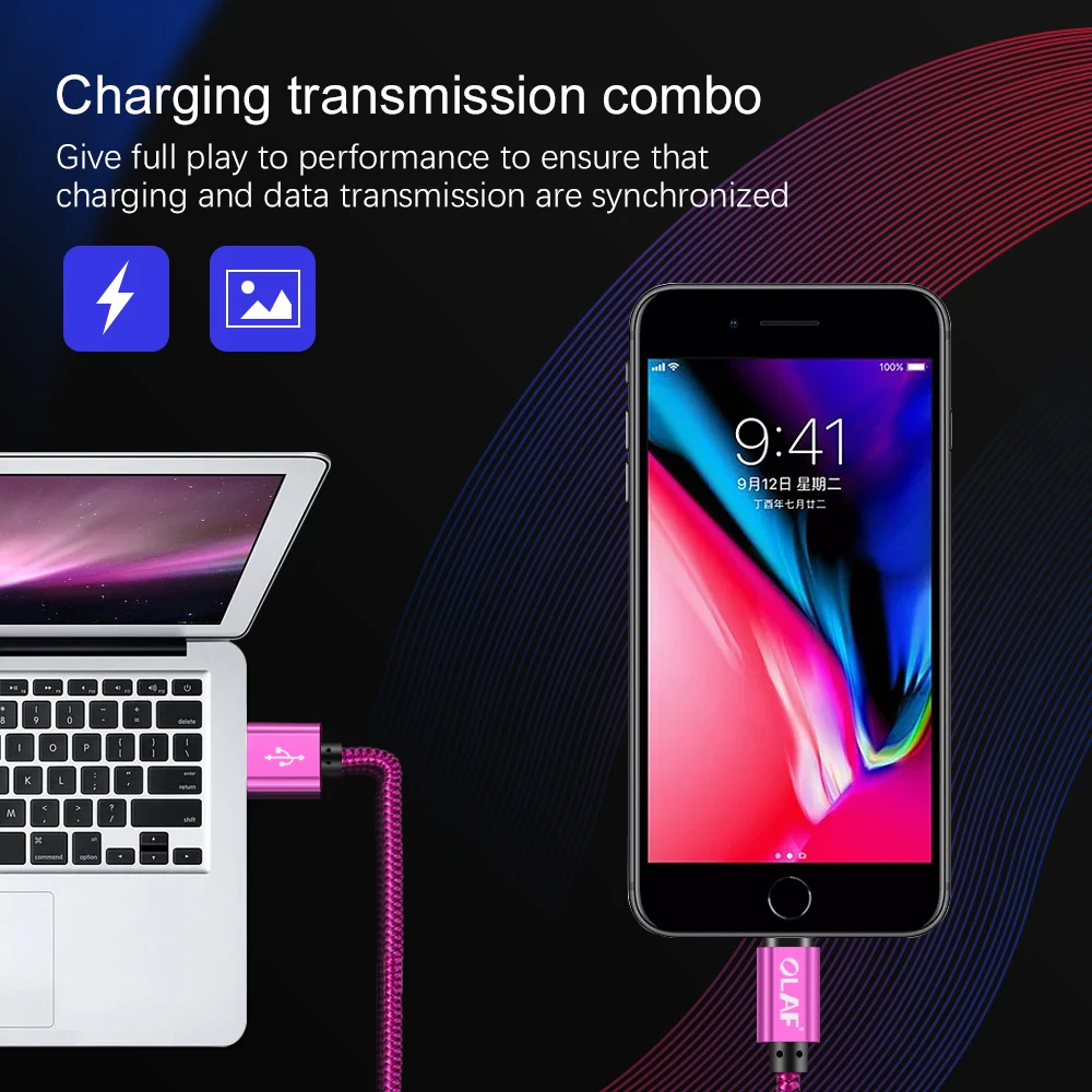 1 m/2 m المصغّر USB كابل 2A سريع شحن النايلون USB مزامنة بيانات الهاتف المحمول الروبوت محول كابل الشاحن ل سامسونج سوني HTC LG