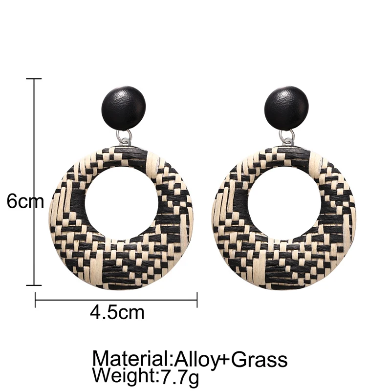 Fashion Statement Big Geometric Circle Wood Earrings For Women Hanging Dangle Earrings Drop Earing modern Jewelry