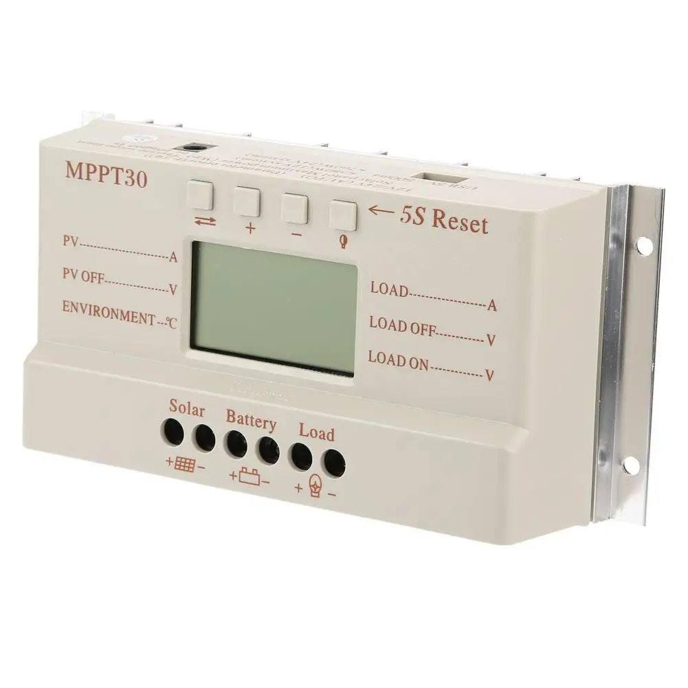 

1 Pcs Solar Controller PWM 12V/24V LCD Display Battery Current Solar Charge Controller with Output Switch 30A