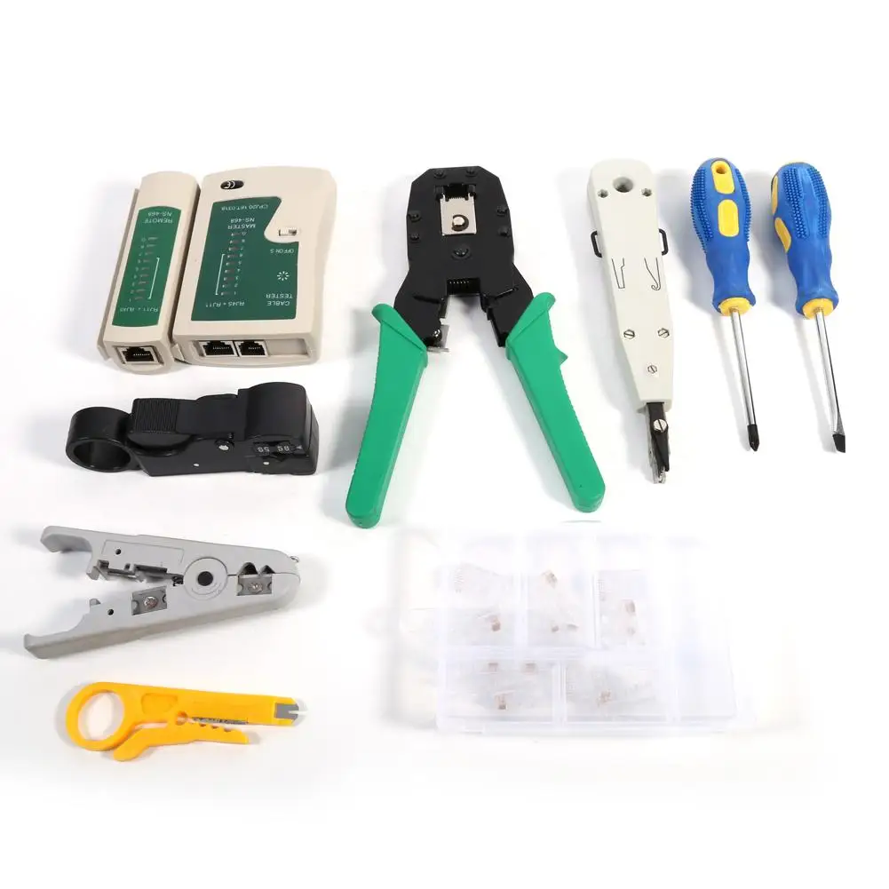 

RJ45 RJ11 Ethernet Cable Hand Crimper Network Tester Tool Set Punch Down Impact 2019 New