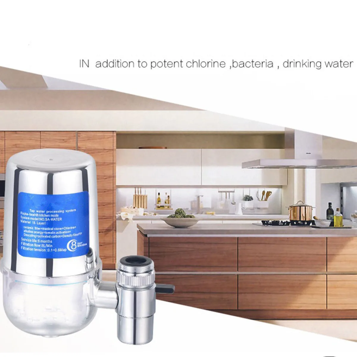 Najtaniej 8 warstwy ceramiczne filtr do kranu filtr do wody do czyszczenia ceramiczny węgiel aktywny dla gospodarstw domowych strona główna kuchnia kran z kranu