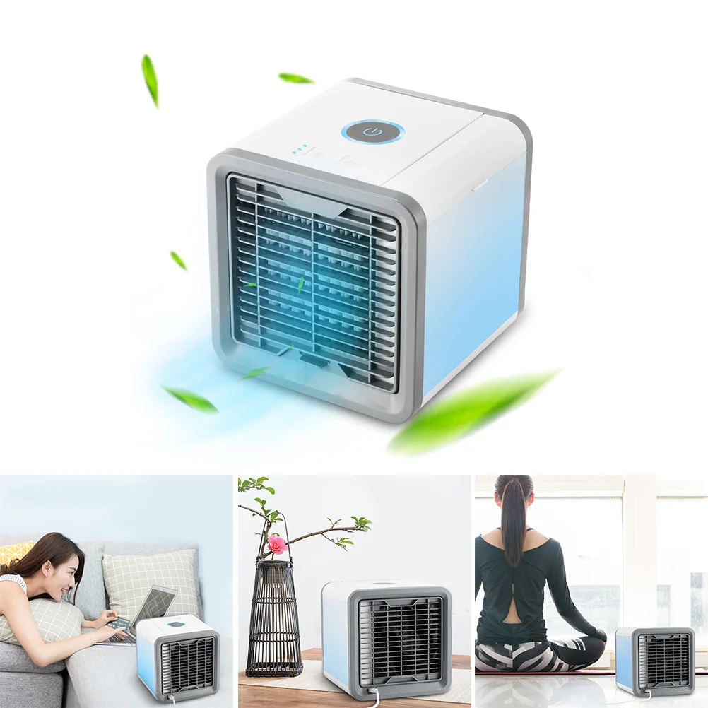 

USB Mini Portable Air Conditioner Humidifier Purifier 7 Colors Light Desktop Air Cooling Fan Air Cooler Fan For Office Home