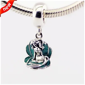 

CKK 925 Sterling Silver Ariel In A Shell Charms Original Fashion Beads Fits For Bracelets Jewelry Marking