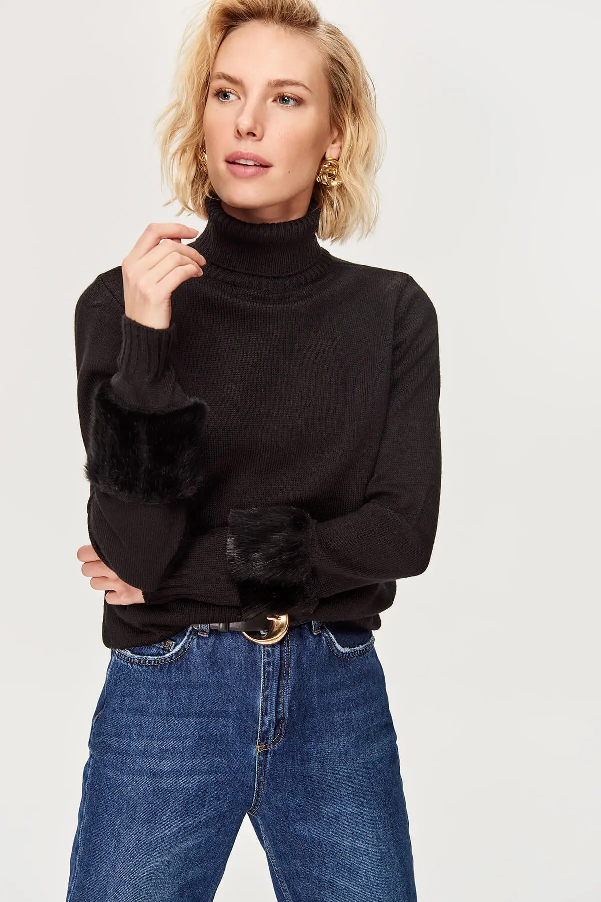 Trendyol Black turtlenecks Knitted Sweater TOFAW19YP0012 on Aliexpress.com | Alibaba Group
