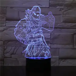 Ворон скины Игра настольная лампа 7 цветов сенсорный переключатель 3D Визуальный светодиодный свет лавы акриловая Иллюзия комната