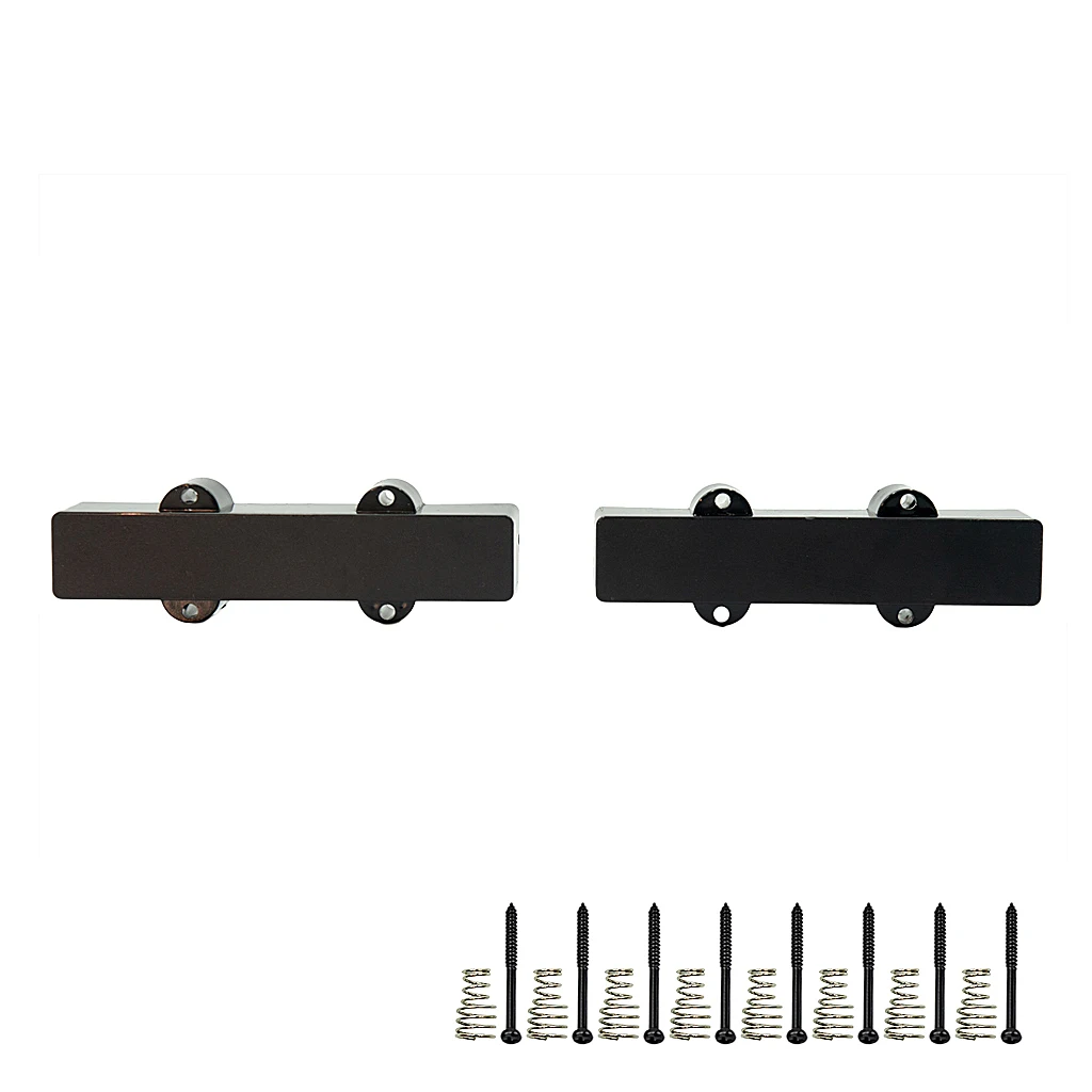 

2PCS Bass Pickups For 4 String Jazz JB No Hole Closed Seal Pickup Set Black Bridge Neck Noiseless