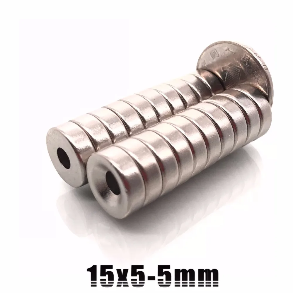 Wholesale 100pcs Strong Round Dia 15x5mm (with 5mm hole )N50