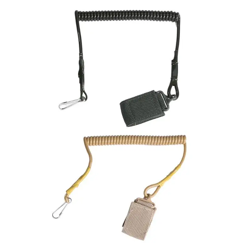 

Outdoor Multifunctional Guard Cord Spring Elastic Keychain Lanyards Sling for Key Ring Chain Flashlight Hunting Gun Rope