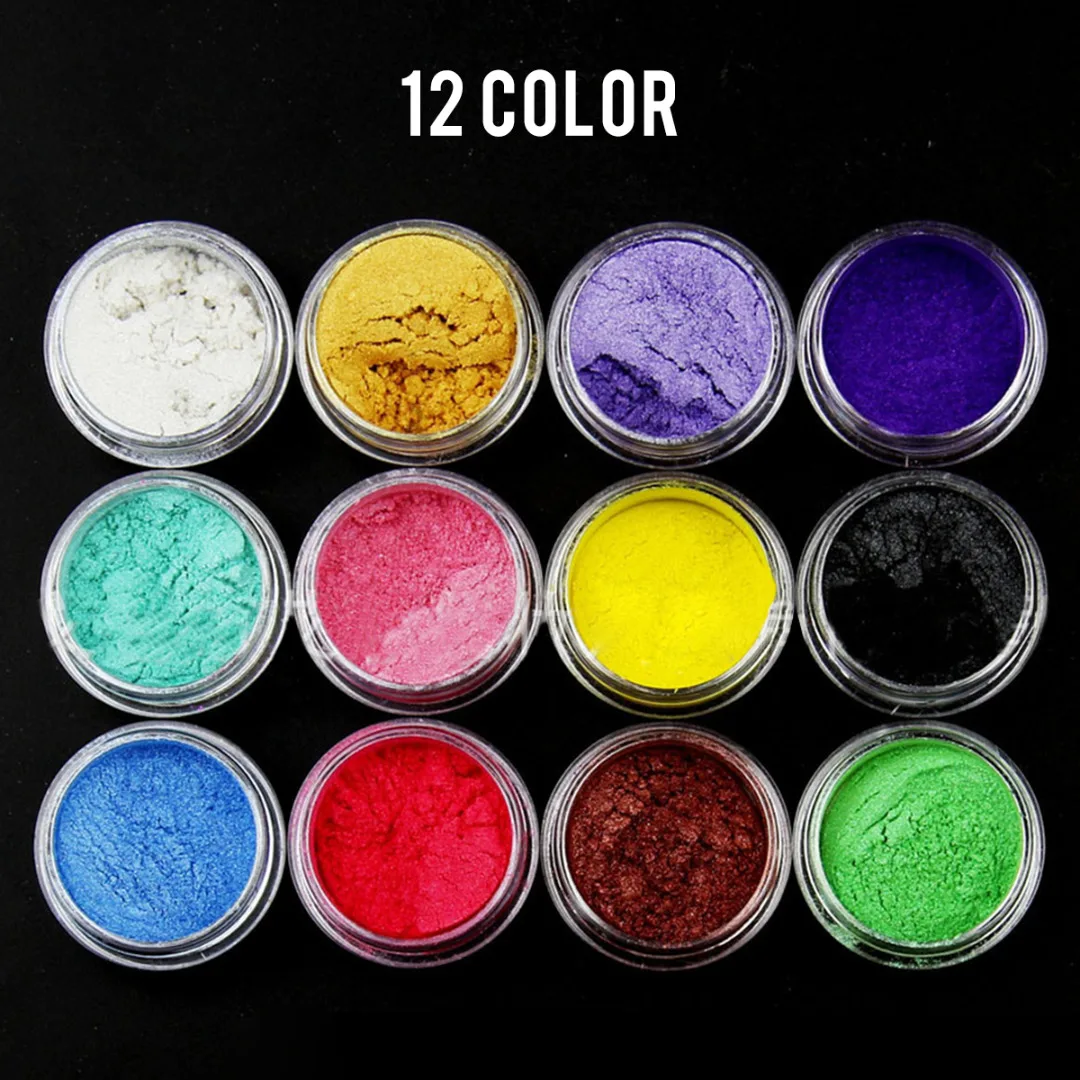 Buy 12pcs Colors Soap Dye Shimmer Natural Mineral Mica Powder Pigments for