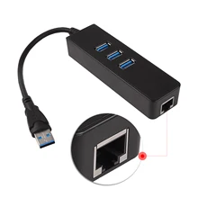 3 Порты и разъёмы usb-хаб 3,0 10/100/1000 Мбит/с USB для RJ45 конвертер Gigabit Ethernet проводной сетевой карты адаптер для Windows, Mac Linux