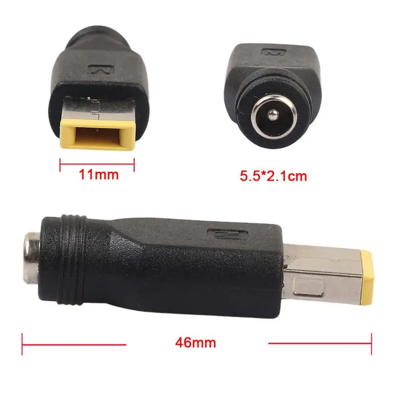 5.5mm Round Jack to Square End Adapter DC Power Plug Connector for IBM HP Lenovo ThinkPad laptop