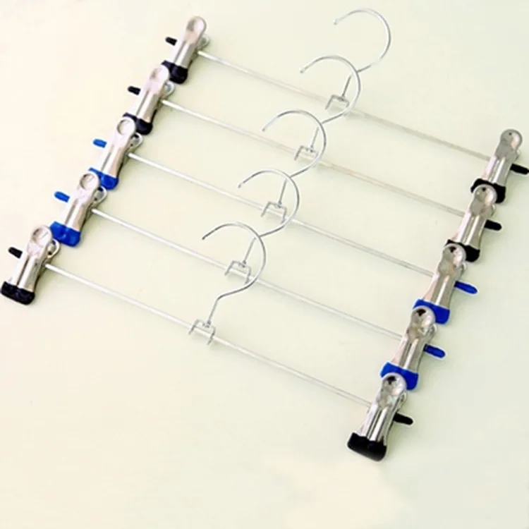 Metal Stainless Steel Pants And Trousers Rack Clothes Hanger Household Non-slip Skirt Clip | Дом и сад