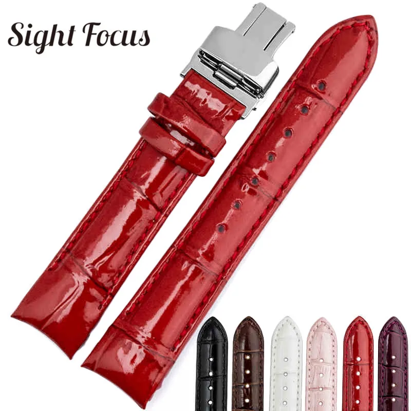 Ремешок кожаный с изогнутым концом для часов Tissot Couturier T035.207 женские ремешки 18 мм
