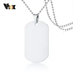 Vnox основной нержавеющая сталь Dog Tag кулон цепочки и ожерелья с бесплатной 24 "мяч цепи