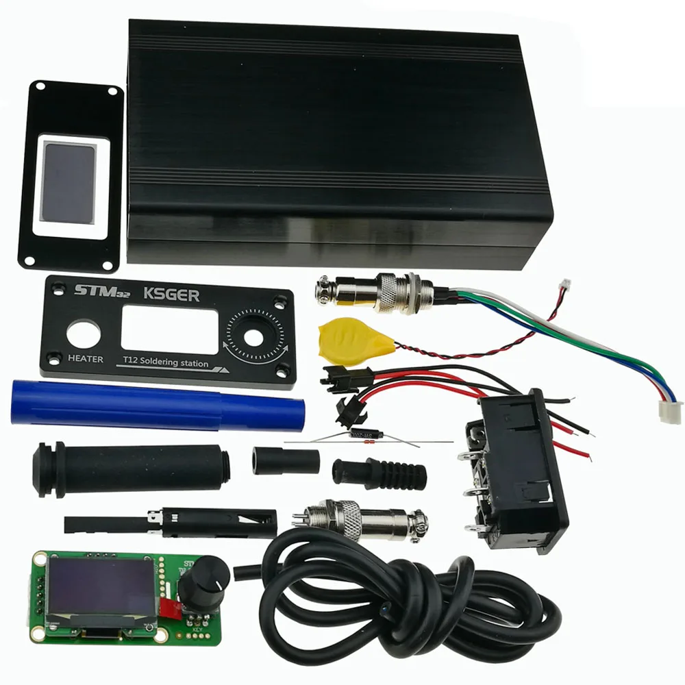 Najtaniej KSGER V2.1S STM32 OLED 1.3 rozmiar ekranu T12 cyfrowy regulator temperatury z sterownik baterii 5 rdzeń przewód silikonowy 9501 uchwyt do lutowania zestaw