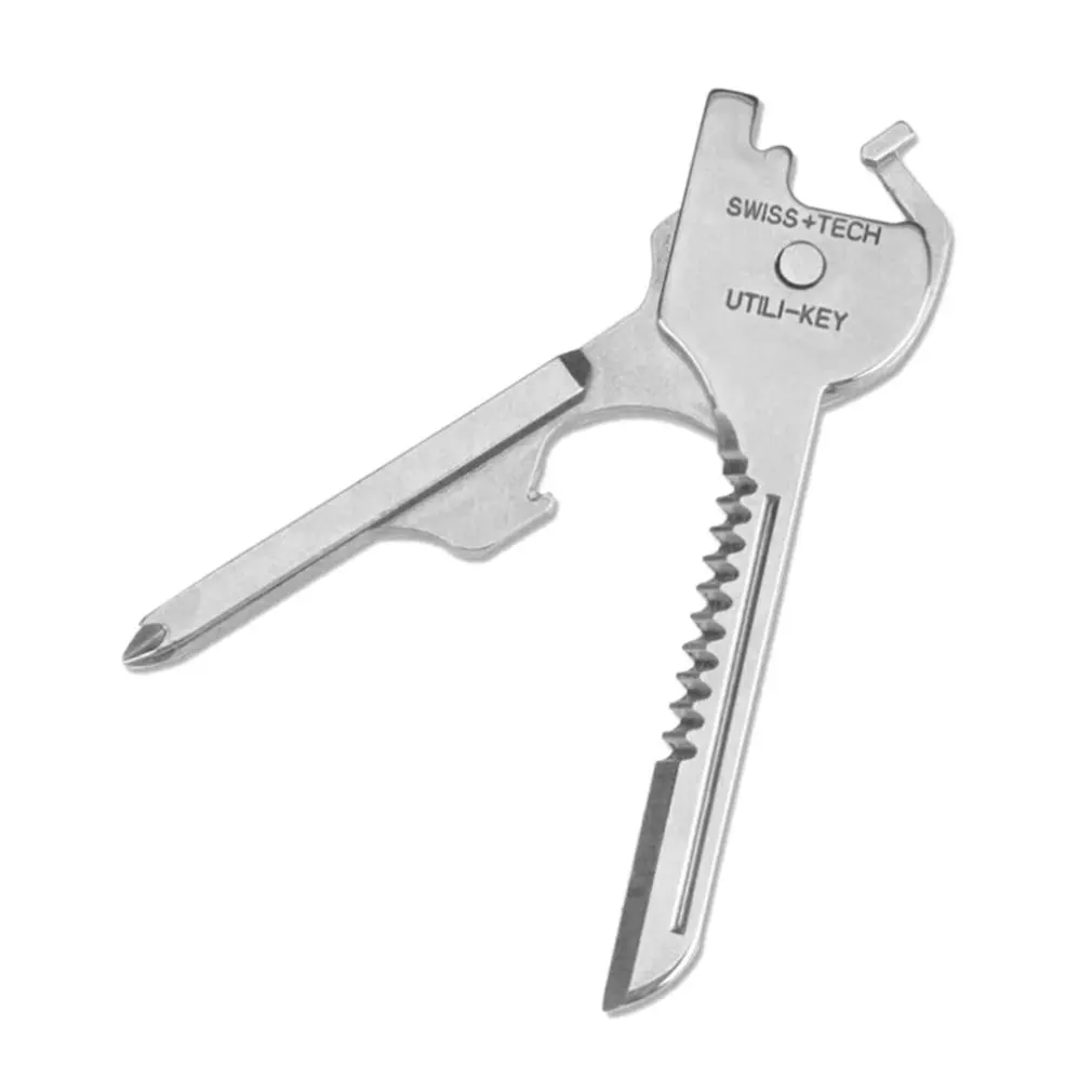 

Multifunctional Utili Key Tool 6 in 1 Pocket Keychain Tool Multitool for Auto Camping Hardware Polished