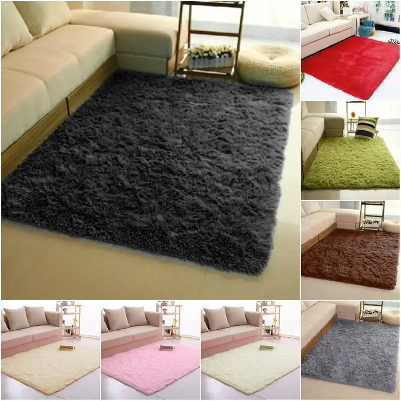 

Living Room Carpet Sofa Tea Table Hallway Anti-skid Shaggy Area Fluffy Rug Floor Door Mats Wedding Room Bedroom Silk Hair Carpet