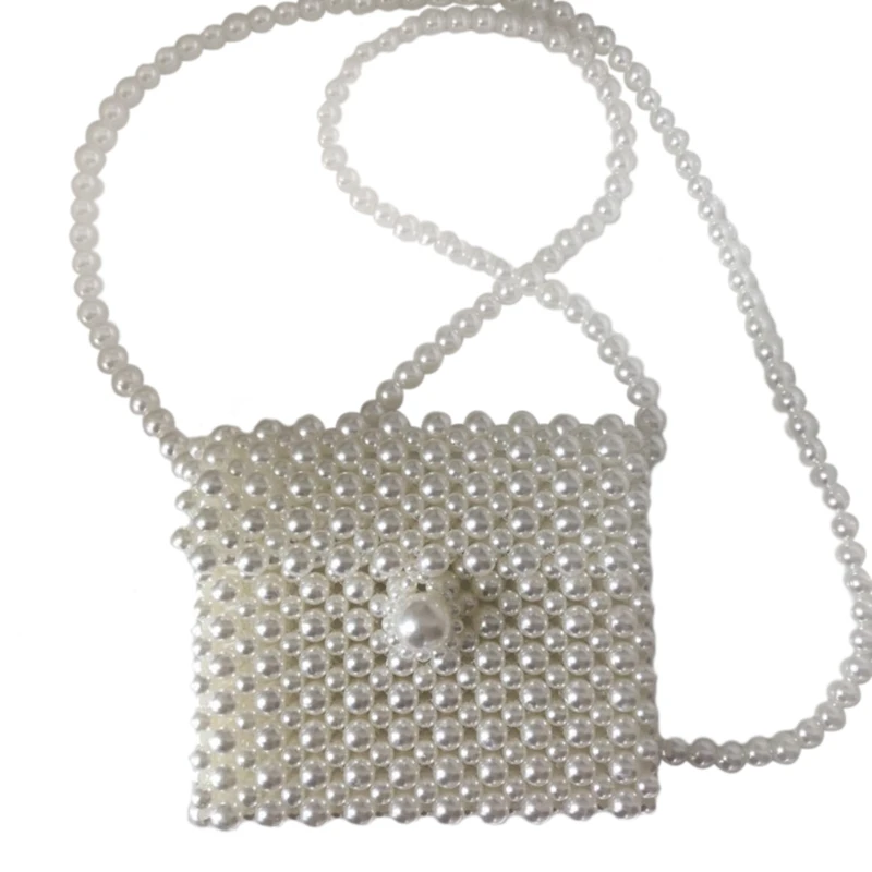 

Pearls Bag Beaded Small Mini Flap Messenger Bag Women Ladies Vintage Evening Party Clutch Women Bag