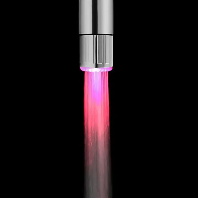 7 Colors LED Water Faucet Lights Colorful Changing Glow Shower Head Kitchen Tap Aerators for Kitchen Bathroom Products Light