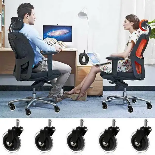 

5Pcs Swivel Caster Pack Wheels Office Chair Kit Replacement Heavy Duty Caster Wheels Swivel Casters with 360 Degree Rotation