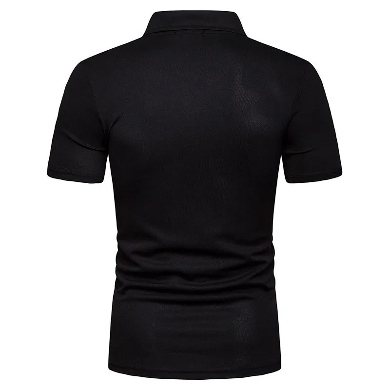2019 New Men s Sexy V neck T shirt Male Solid Color Turn Down Collar Short Sleeve T shirt Tops Men White tshirt S-2XL