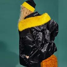 90% White Duck Down Jacket Female Winter 2018 New yellow Large Fur Collar Hooded Bright Feather Coat Women Plus Size parkas HJ49 цена 90% White Duck Down Jacket Female Winter 2018 New yellow Large Fur Collar Hooded Bright Feather Coat Women Plus Size parkas HJ49 цены онлайн