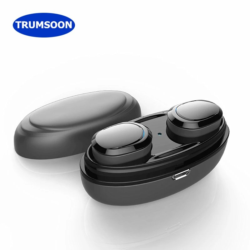 

Trumsoon Bluetooth 4.1 Wireless TWS Earphones Portable Stereo Earbuds with Charging Box with Mic for Laptops Smart Phones
