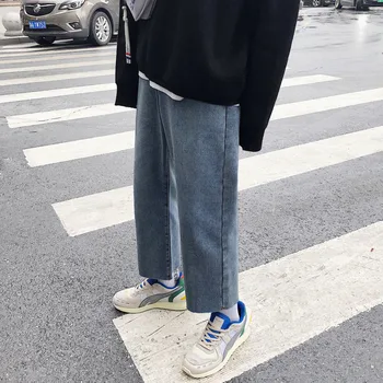 

Winter New Jeans Men Warm Plus Velvet Fashion Washed Retro Straight Casual Loose Hip Hop Denim Pants Man Cowboy Trousers Male